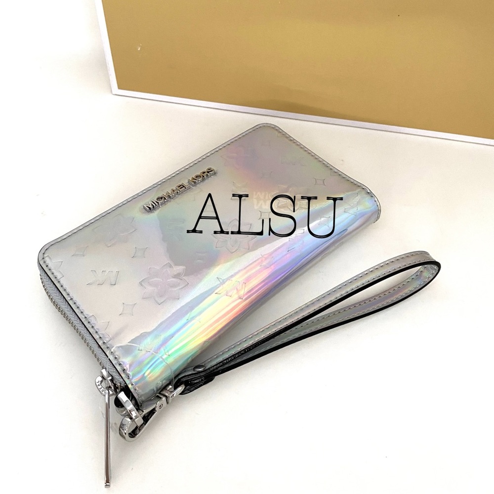 Michael Kors Large Flat Phone Case Wallet Metallic - Picture 5 of 7